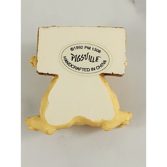 Pigsville Sleeping Pig Piggy Piglet Lover Resin 2 1/2" Handcrafted 1992 - Picture 11 of 13